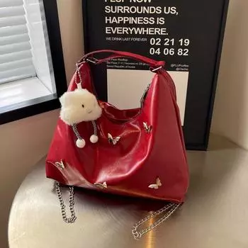 2024 new summer simple fashion large capacity college student class backpack female casual retro tote bag female without pendant чёрный