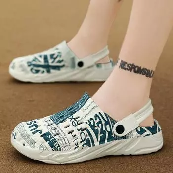 2024 new summer slippers wear thick-soled large-size sandals, casual and fashionable beach slippers, one-word drag 39