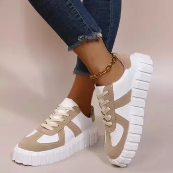 2024 New Summer Women s Sneakers Fashion Color Block Vulcanized Shoes Cross Lace Up Sneakers Women Flat Platform Casual Shoes 36 чёрный