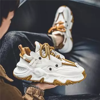 2024 New Thick Sole Wear Resistant and High Rise Trendy Board Shoes Light Luxury Fashion Versatile Sports and Casual Men s Shoes 39