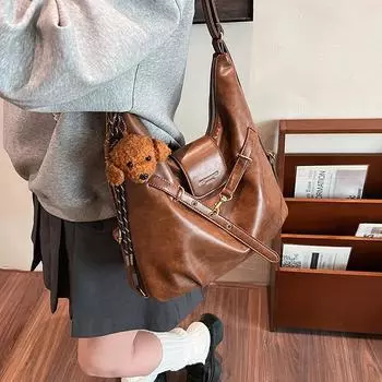 2024 New Versatile Large Capacity Bag Women s Bag Fashion Shoulder Bag Design Handbag 32*13*30 коричневый