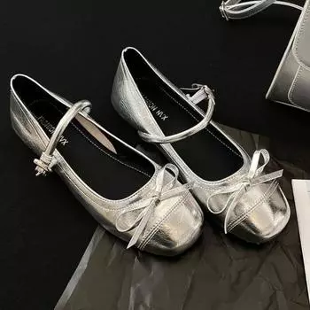 2024 New Versatile Women s Mary Jane Shoes Fashionable Elegant Light Bow Women s Thick Heel Shoes Comfortable Dress Zapatos 35 чёрный