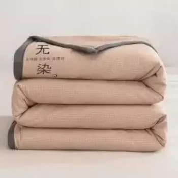 2024 New Waffle Puff Cotton Undyed Solid Color Washed Cotton Soybean Fiber Summer Quilt Air Conditioning Quilt Xia Liang Quilt 150x200cm коричневый