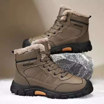 2024 New Warm Vulcanized Shoes Men s Casual Sports Shoes Winter Thick Sole Mid Top Fashionable Youth Versatile Trendy Boots 39