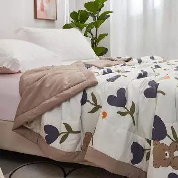 2024 New Washed Cotton Soybean Summer Cool By Air Conditioning Is Printed Single Quilting Is Cool and Not Ice 200x230 Bedding 150x200cm 1pcs
