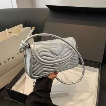 2024 новая волнистая сумка Love, волнистая женская сумка через плечо в европейском и американском стиле чёрный