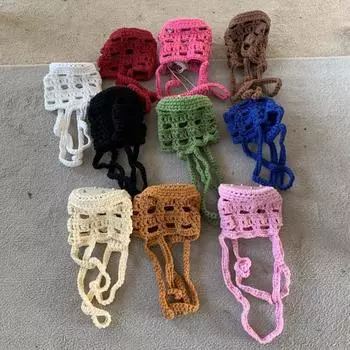 2024 новая сумка из ветрового материала ручной работы Сумка Hyunya из ветрового материала, связанная крючком, сопровождающая чистую ручную весеннюю сумку через плечо белый