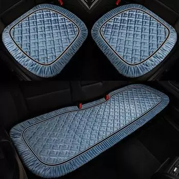 2024 New Winter Lace Quilted Down Car Cushion Soft Short Plush Warm High Quality Autumn Winter Auto Seat Cover Office Seat Pad