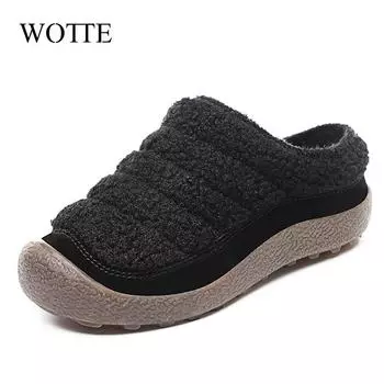 2024 Новые зимние мужские хлопковые тапочки теплые плюшевые домашние туфли для мальчиков повседневная спортивная обувь для улицы садовая обувь для детей 33 чёрный