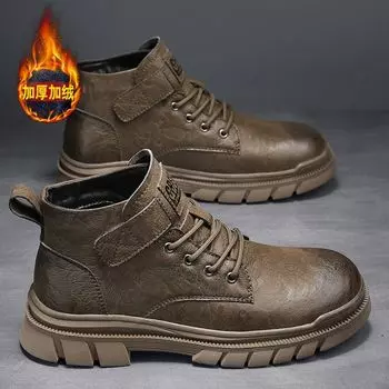2024 new winter popular Martin boots men s British style high-top shoes men s leather shoes men s shoes autumn tooling shoes 39