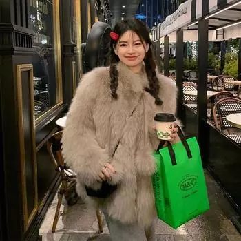 2024 new winter young fashion toka imitation fox fur coat women s winter long fur coat S