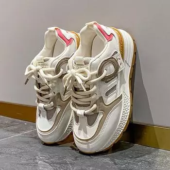 2024 new Women Casual Footwears Platform Lace Up Breathable Sneakers Running Sports Shoes 35 серый