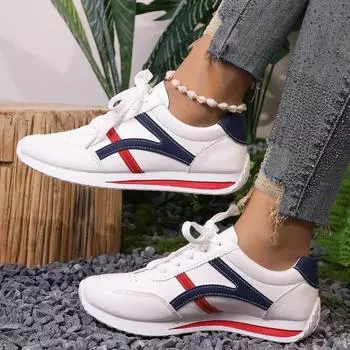 2024 New Women s Shoes Spring and Autumn Sports and Leisure Running Students Versatile White Shoes 35 серый