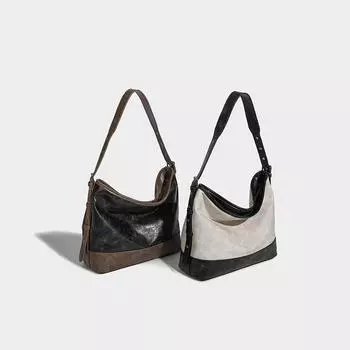 2024 нишевая старомодная простая и универсальная модная повседневная сумка для поездок на работу на одно плечо косая сумка-тоут европейская ретро женская сумка