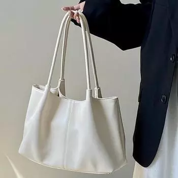 2024 нишевый дизайн новая женская сумка весна большая вместимость ins ветровая сумка-тоут класс портативная сумка через плечо белый