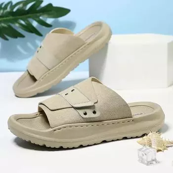 2024 Non-Slip Men s Summer Peep-toe Flats Youth Beach Shoes Leisure Walk Slippers Male Sandals Breathable Men Half Drag Slippers 38 чёрный