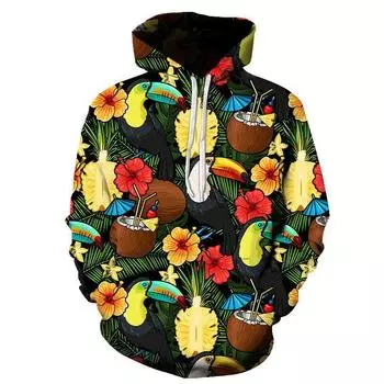 2024 Новая 3D толстовка с капюшоном с цветочным принтом для женщин и мужчин, цветная летняя одежда Harajuku, толстовки Hit Hop Streetwear, большой размер, толстовка с капюшоном S