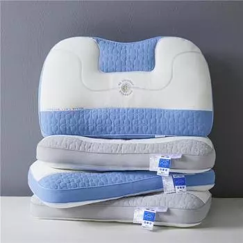 2024 Новая 4D Латексная Подушка Для Поддержки Шеи Эргономичная 48x74 см 1 шт Помогает Спать Защищает Голову и Шею Мягкая и Воздухопроницаемая 48X74CM серый