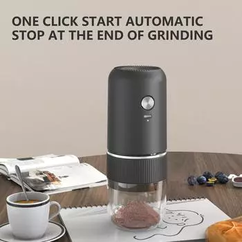 2024 Новая электрическая кофемолка для кофейных зерен Керамический сердечник для помола Беспроводная регулируемая автоматическая электрическая кофемолка Ручная домашняя белый