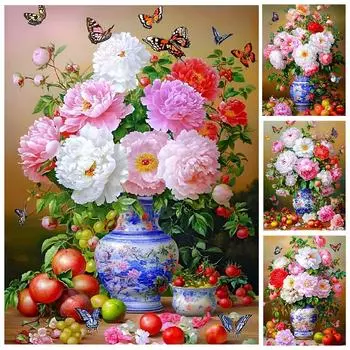 2024 Новая Алмазная Картина Цвет Мечтательный Цветок Полная Алмазная Мозаика Цветочная Вышивка Вышивка Крестом Домашнее Украшение Живопись Full Round 20x30CM