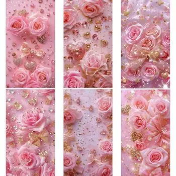 2024 Новая Алмазная Картина Мечта Розовая Роза Ювелирные Изделия Мозаика Искусство Цветочная Вышивка Крестом Картина Для Украшения Дома Full Round 20x40CM