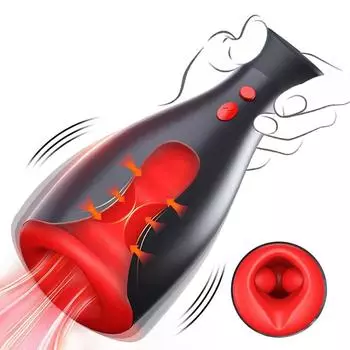 2024 Новая автоматическая надувная мужская чашка для мастурбации с зажимом 7 вибраций, глубокая глотка, оральный секс-машина, секс-игрушка для взрослых, мужская мастурбация пениса