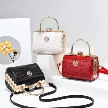 2024 Новая блестящая кожаная женская сумка Модная и универсальная сумка через плечо для женщин