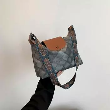 2024 новая большая вместительная сумка для поездок на работу из ретро-ткани Оксфорд, женская сумка, переносная, универсальная, модная, повседневная сумка-тоут серый