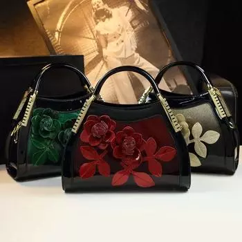 2024 Новая большая вместительная сумка Flower Handheld Big Bag для женщин бордовый