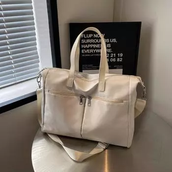 2024 Новая большая вместительная трендовая сумка-тоут, модная универсальная сумка-мессенджер для женщин, студенток, дорожная сумка через плечо чёрный