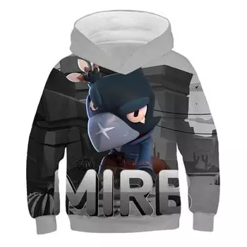 2024 Новая детская куртка-пуловер Wild Brawl Game Peripheral с 3D-принтом, универсальная толстовка с капюшоном для мальчиков и девочек 100