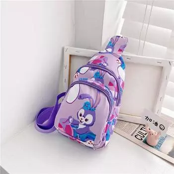 2024 новая детская сумка для мелочей Интернет знаменитость мультфильм кролик маленькая сумка нейлоновый рюкзак корейская версия нагрудная сумка для мальчиков и девочек мессенджер