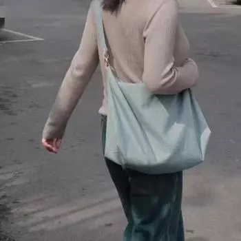 2024 Новая джинсовая холщовая сумка, универсальная, большая вместимость, сумка через плечо, студенческая сумка-тоут для женщин небесно-голубой