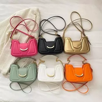 2024 новая французская нишевая женская сумка подмышкой модная сумка с замком-полумесяцем подмышечная сумка высокого класса на одно плечо розы красного