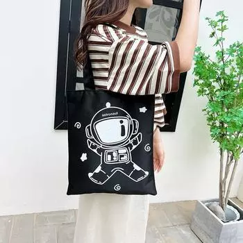 2024 новая холщовая сумка корейская сумка через плечо косметичка маленькая свежая и простая школьная сумка для школьников портативная сумка для покупок