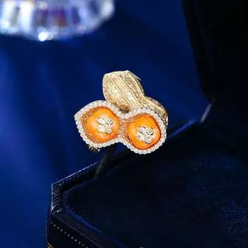 2024 Новая хорошая брошь в виде арахиса из хурмы для женщин в национальном стиле, корсаж Niche Premium Sense, антибликовые фиксированные булавки, аксессуары золотой