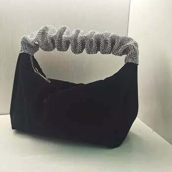 2024 новая интернет-знаменитость с той же королевской флэш-сумкой с бриллиантами, черная бархатная сумка со стразами, сумка для ужина, ручная сумка бордовый