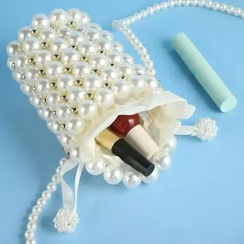 2024 новая интернет-знаменитость жемчужная девушка, модная трендовая сумка-мессенджер, мини-сумка ручной работы из жемчуга в стиле ретро 11*14