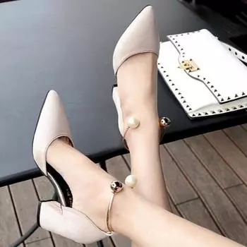 2024 Новая корейская версия Wild Suede Туфли на высоком каблуке с заостренным носком и пряжкой, сексуальные удобные трендовые туфли на высоком каблуке для женщин 35