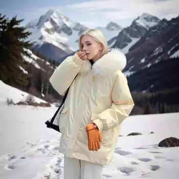 2024 новая короткая корейская версия свободный дизайн смысл преодолеть утолщенное зимнее пальто оснастка хлопчатобумажная подбитая одежда женская M [Recommended below 55kg] чёрный