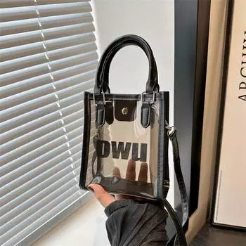 2024 новая красивая большая вместительная сумка для отдыха, летняя прозрачная большая женская сумка через плечо, иностранная сумка-тоут