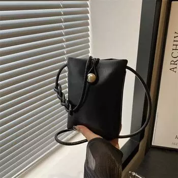 2024 новая красивая и простая маленькая квадратная сумка повседневная новая китайская иностранная маленькая сумка женская сумка через плечо косой пролет мобильный телефон сумка чёрный