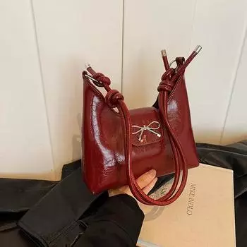 2024 Новая летняя простая модная сумка через плечо Простая модная женская сумка через плечо Простая модная женская сумка в форме полумесяца чёрный