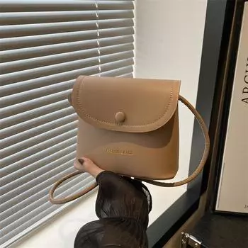 2024 новая летняя простая модная сумка-мессенджер, модная ретро-сумка-ведро, корейская версия, нишевая сумка на одно плечо с диагональной пролетой чёрный