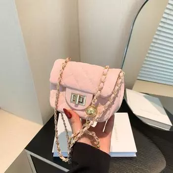 2024 новая летняя простая сумка через плечо в корейском стиле, модная популярная сумка-мессенджер, простая модная большая вместительная маленькая квадратная сумка чёрный