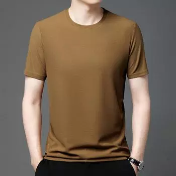 2024 Новая летняя вафельная футболка с круглым вырезом и короткими рукавами для мужчин, топ с короткими рукавами XXXL темно-синий