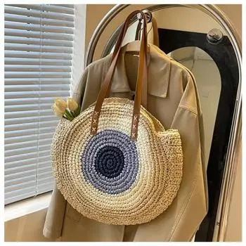 2024 Новая маленькая и свежая сумка с ощущением плетения травы, модная сумка в стиле Instagram, круглая модная женская сумка, сумка на одно плечо, сумка для подмышек