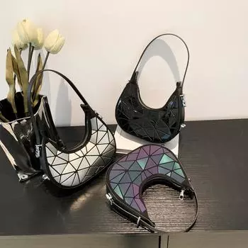 2024 новая маленькая сумка женская модная сумка через плечо популярная текстура полумесяц сумка ретро нишевая сумка женская сумка подмышкой серебряный