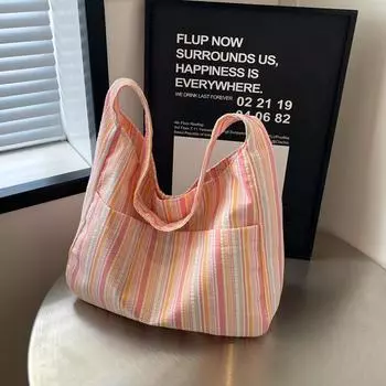 2024 новая маленькая свежая простая летняя студенческая сумка для поездок на работу простая модная сумка большой вместимости синий