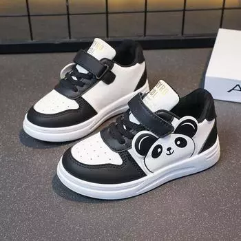 2024 Новая Милая Девушка Панда Весна Модная Детская Обувь 26 inner length 16.5CM чёрный